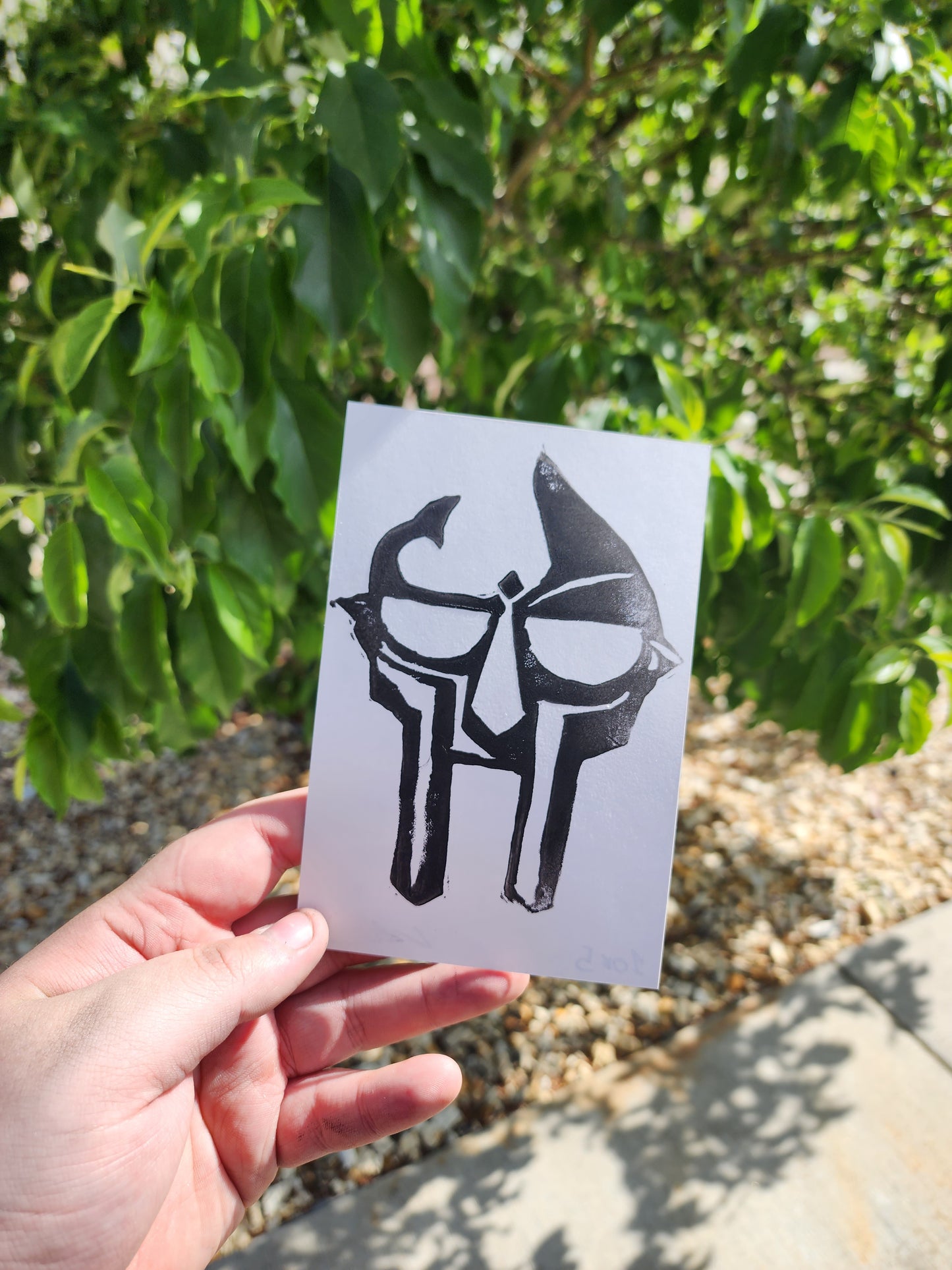 Metal Face Villain Hand-Stamped Print