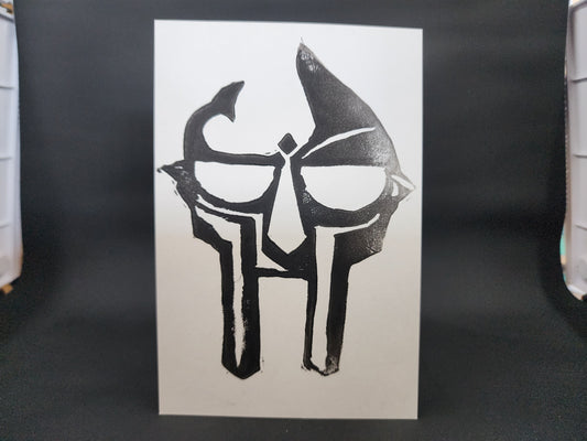 Metal Face Villain Hand-Stamped Print