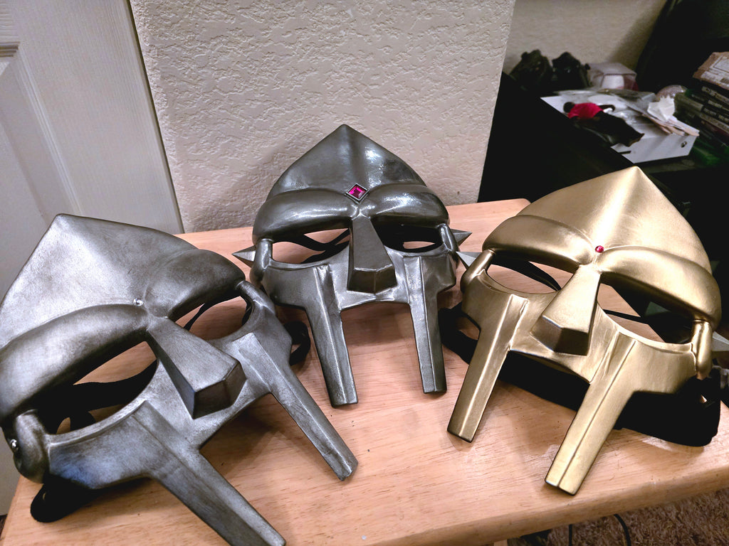 Metal Face Villain Mask CHROME w/ Red Diamond Gem