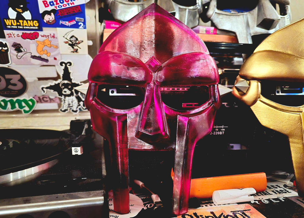 Metal Face Villain Translucent Red Mask w/ Red Diamond Gem