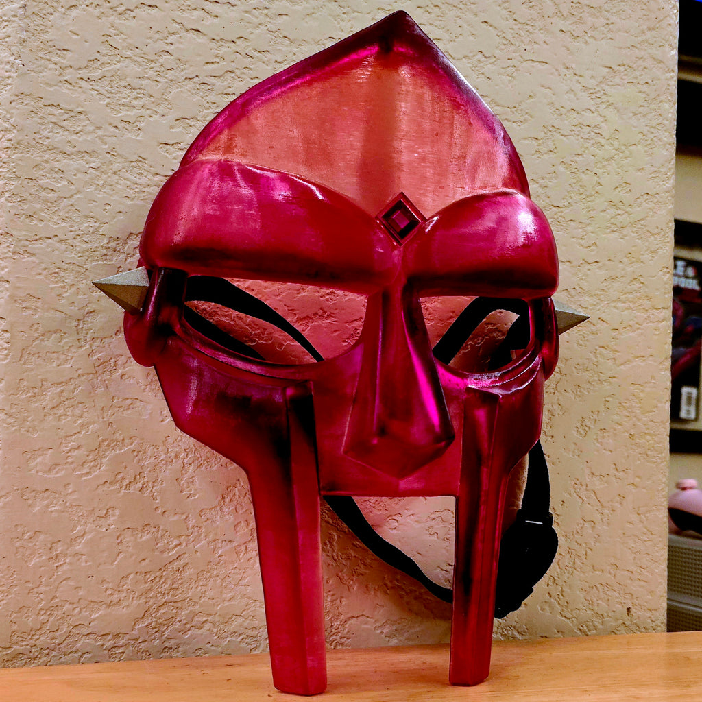 Metal Face Villain Translucent Red Mask w/ Red Diamond Gem