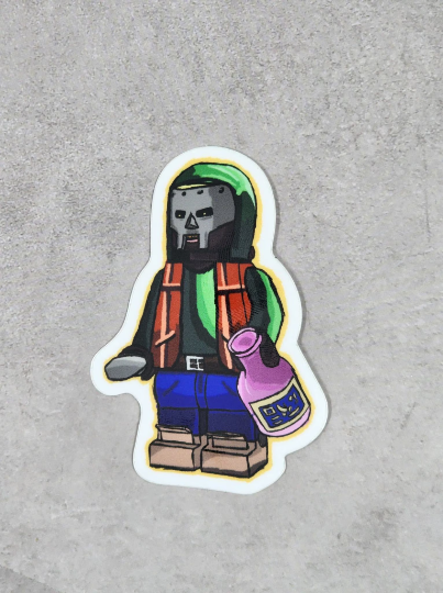 Metal Face Villain MM.. FOOD Minifigure Sticker (3 Inch)